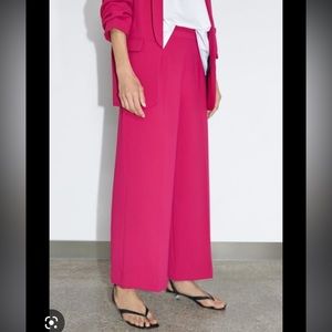 NEW ZARA Culottes High-waisted pants wide leg Fuchsia hot pink barbiecore